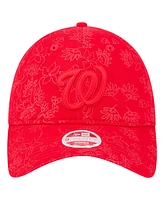 New Era Women's Red Washington Nationals Tonal Floral 9TWENTY Adjustable Hat