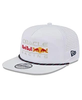 New Era Men's White Red Bull Racing Leisure Featherweight Perforated Rope Golfer Snapback Hat