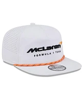 New Era Men's White McLaren F1 Team Leisure Featherweight Perforated Rope Golfer Snapback Hat