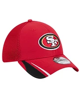 New Era Men's Scarlet San Francisco 49ers Game Day Linear 39THIRTY Flex Hat