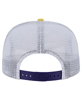 New Era Men's Purple/Gold Los Angeles Lakers Throwback Dye Golfer Snapback Hat