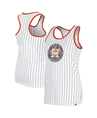 New Era Women's White Houston Astros Gameday Pinstripe Tank Top