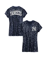 Outerstuff Big Girls Navy New York Yankees Sequin V-Neck Dress
