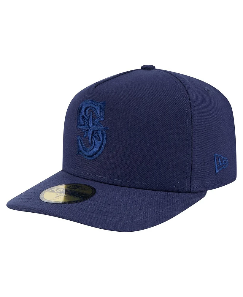 New Era Men's Navy Seattle Mariners Color Pack A-Frame 59FIFTY Fitted Hat