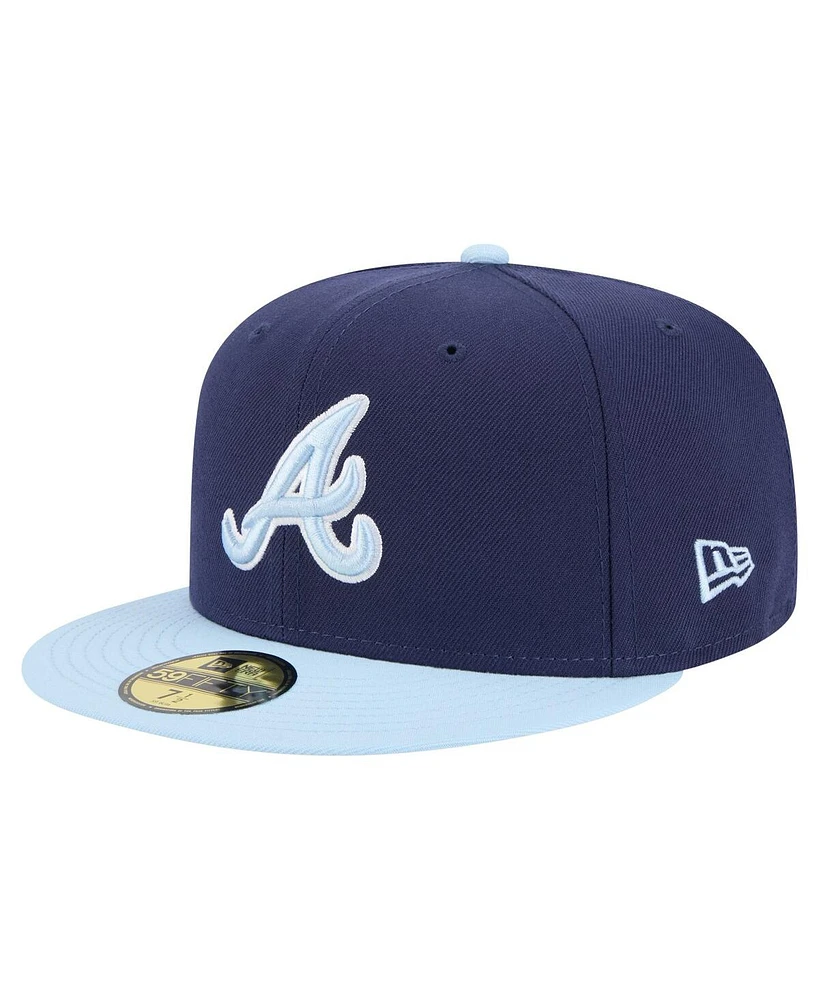 New Era Men's Navy/Light Blue Atlanta Braves Color Pack 2-Tone 59FIFTY Fitted Hat