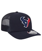 New Era Men's Navy Houston Texans Main Trucker 9SEVENTY Stretch snap Hat