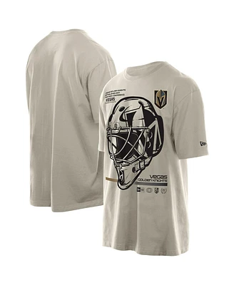 New Era Men's Tan Vegas Golden Knights Goalie Mask T-Shirt