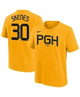Nike Big Boys and Girls Paul Skenes Gold Pittsburgh Pirates Fuse City Connect Name Number T-Shirt