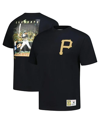 Mitchell & Ness Men's Roberto Clemente Black Pittsburgh Pirates Legends Collection Vintage Logo T-Shirt
