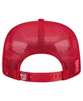 New Era Men's Red Washington Nationals Retro Satin Script Golfer Adjustable Hat