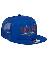 New Era Men's Royal Florida Gators Split Panel 9FIFTY Snapback Trucker Hat