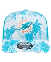 New Era Men's Aqua Miami Dolphins Hula Trucker 9SEVENTY Adjustable Hat