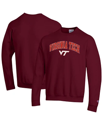 Champion Men's Maroon Virginia Tech Hokies Arch Over Logo Pullover Sweatshirt