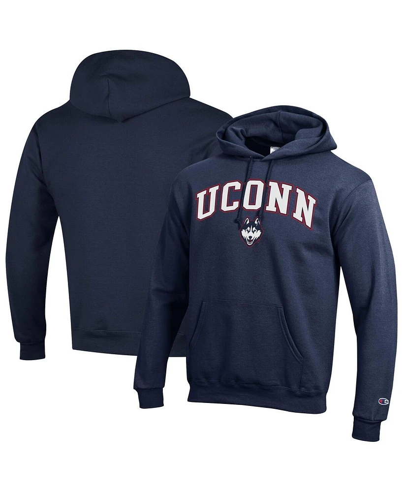 Champion Men's Navy UConn Huskies Arched Logo Fleece Pullover Hoodie