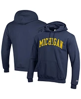 Champion Men's Navy Michigan Wolverines Basic Arch Fleece Pullover Hoodie