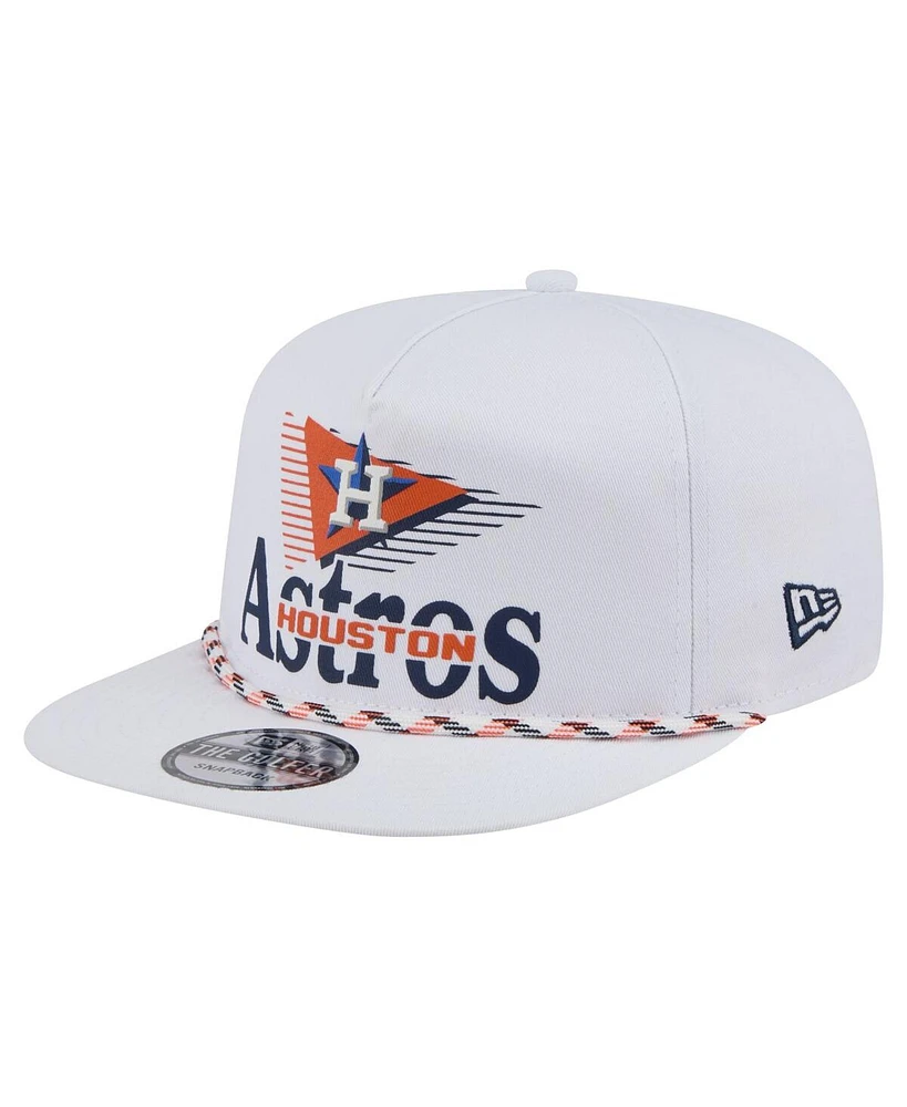 New Era Men's White Houston Astros Collide Golfer Snapback Hat
