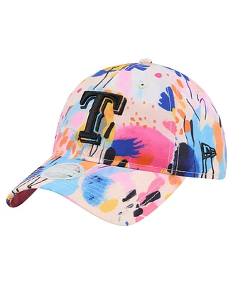 New Era Women's White Texas Rangers Watercolor 9TWENTY Adjustable Hat