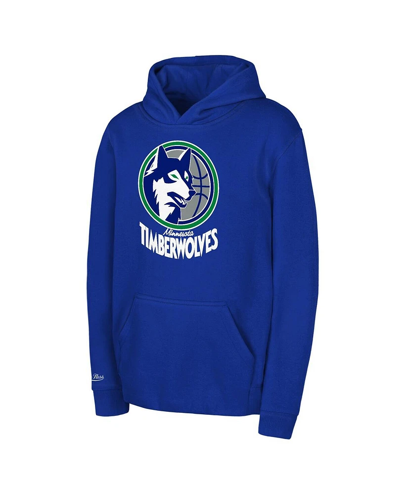 Mitchell & Ness Preschool Blue Minnesota Timberwolves Retro Logo Pullover Hoodie