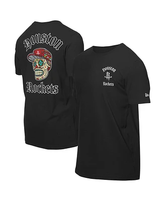 New Era Men's Black Houston Rockets Sugar Skulls T-Shirt