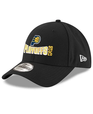 New Era Men's Black Indiana Pacers 2025 Nba Playoffs 9FORTY A-Frame M-Crown Adjustable Hat