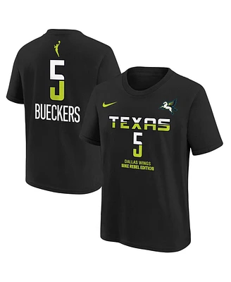 Nike Big Boys and Girls Paige Bueckers Black Dallas Wings 2025 Wnba Draft Rebel Name Number T-Shirt