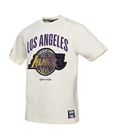 Two Hype x Nba Men's Cream Los Angeles Lakers Culture Hoops Collection Premium T-Shirt