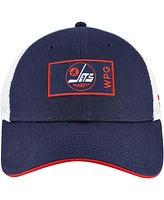 Fanatics Men's Navy/White Winnipeg Jets Authentic Pro Game Train Trucker Adjustable Hat