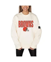 Gameday Couture Women's Cream Cleveland Browns Premium Fleece Drop Shoulder Pullover Sweatshirt