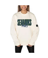 Gameday Couture Women's Cream Seattle Seahawks Premium Fleece Drop Shoulder Pullover Sweatshirt