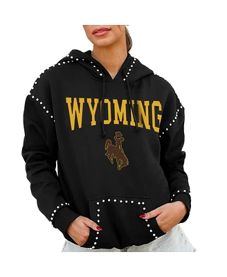Gameday Couture Women's Black Wyoming Cowboys Studded Pullover Hoodie