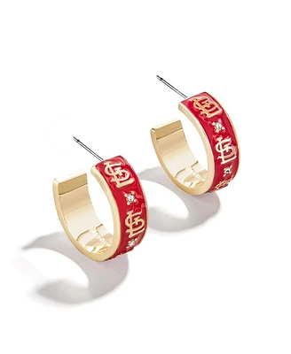 Wear By Erin Andrews x BaubleBar St. Louis Cardinals Enamel Hoop Earrings