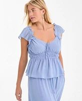 On 34th Womens Floral Flutter Sleeve Tie Tank Floral Tiered Midi Skirt Exclusively At Macys