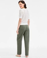 On 34th Womens Diagonal Knit Puff Sleeve Sweater Braided Trim Cargo Pants Exclusively At Macys