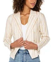 Liverpool Los Angeles Women's Striped Open Front Blazer