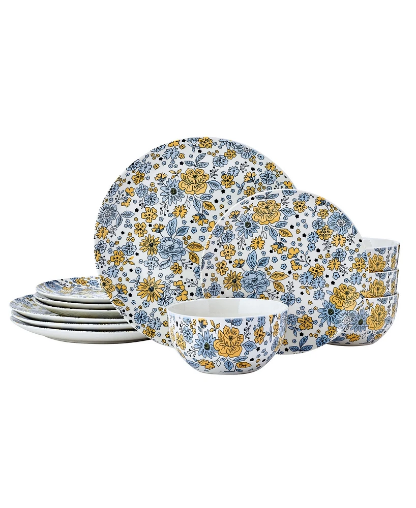 Pfaltzgraff Vibrant Garden 12-Pc. Dinnerware Set, Service for 4