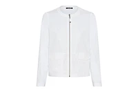 Olsen Women's Mixed Media Zip Front Jacket