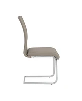 Set of 4 Faux Leather Long Back Cantilever Chairs for Dining Room or Office