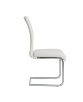 Set of 4 Faux Leather Long Back Cantilever Chairs for Dining Room or Office