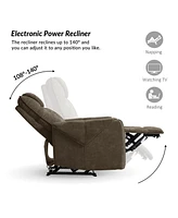 Miguel Modern Power Recliner with Dual-Layered Headrest and Layers Cushioning