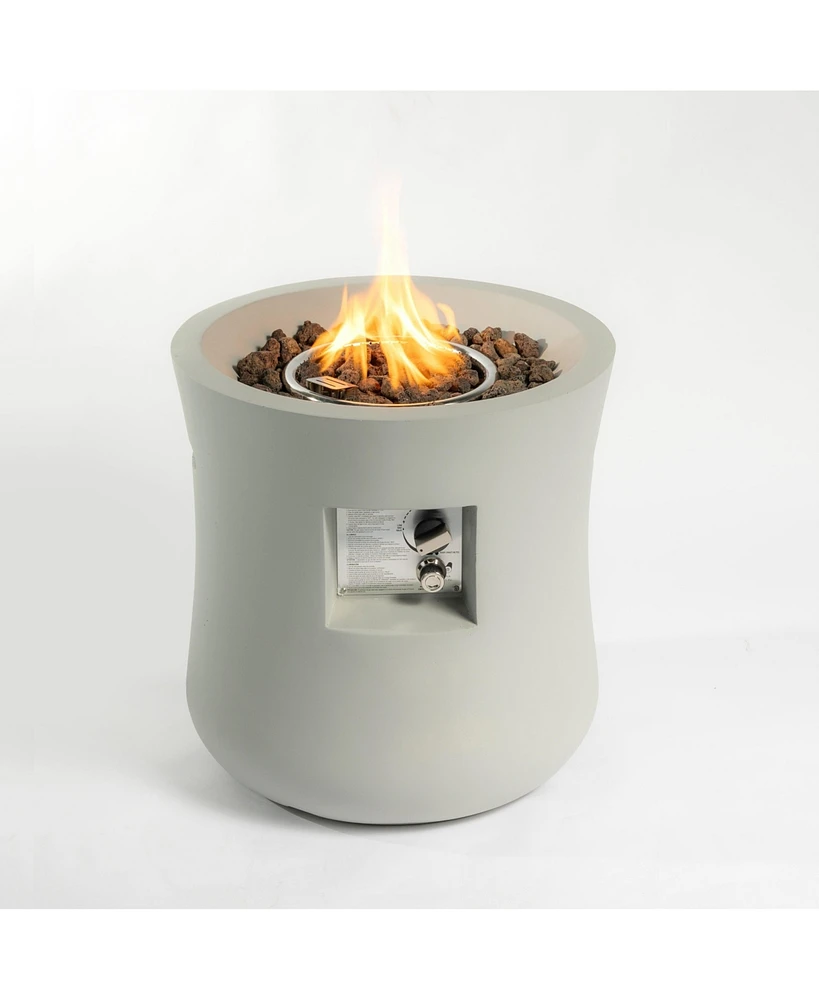 Mondawe 20-inch Round Outdoor Propane Fire Pit Table Graphite Base with waterproof cover