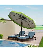 10 ft tassel umbrella, outdoor umbrella with tilt and crank for garden, deck, backyard, pool and beach, green