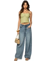 Edikted Women's Galya Textured Halter Top