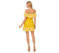 Adrianna by Papell Women's Cotton Ruffled Dress