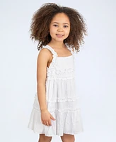 Rare Editions Toddler and Little Girls Clip-Dot Shadow Strip Dress