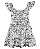 Rare Editions Big Girls Enlarged Leaf Eyelet Dress