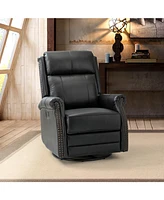 Osvaldo 30.5" Wide Genuine Leather Manual Recliner