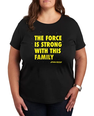 Hybrid Apparel Plus Star Wars The Force is Strong Short Sleeve T-Shirt