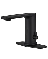 Automatic Sensor Touchless Single Hole Bathroom Sink Faucet With Temperature Mixing Valve
