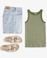 Levis Womens Essential Racer Tank Cinch Waist Denim Shorts
