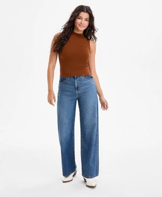 Levis Womens Effortless Mock Neck Tank Cinch Waist Lightweight Baggy Jeans